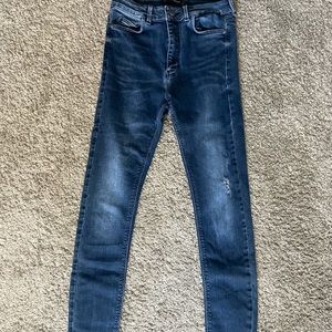 true blue Zara skinny jeans